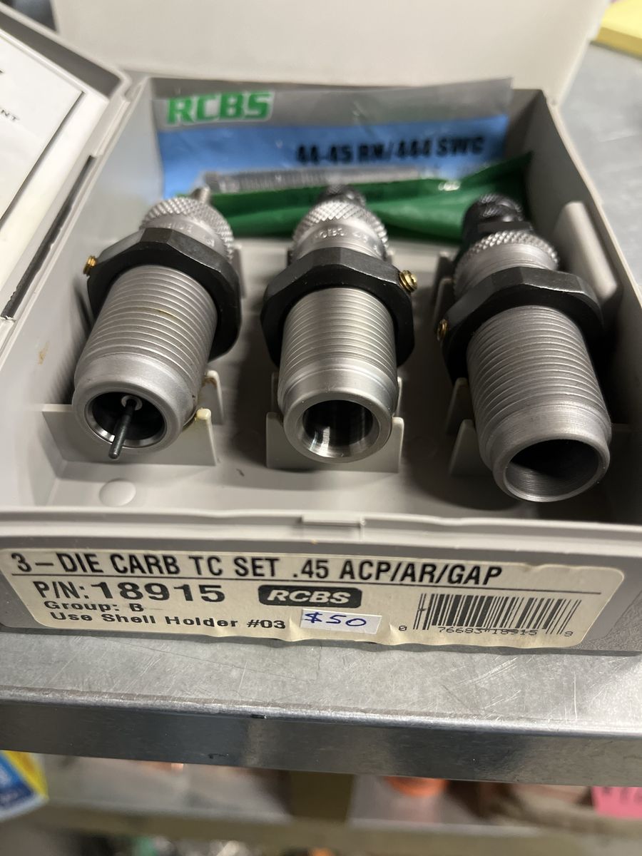 RCBS 3-Die Carbide TC Set .45 ACP/AR/GAP.