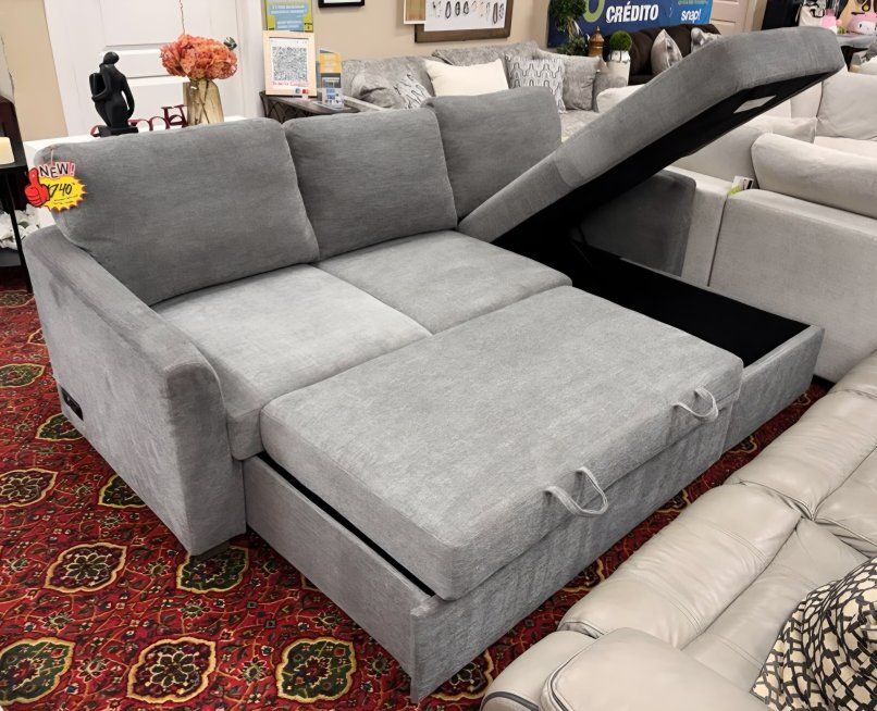 🪎 Reversible Sleeper Sectional with Chaise Storage