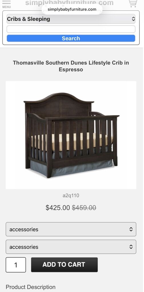 Thomasville Southern Dunes 4 in 1 Convertible Crib