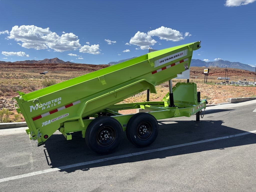2027 PJ Trailers Slime Green 7X14 DT1 Telescopic D