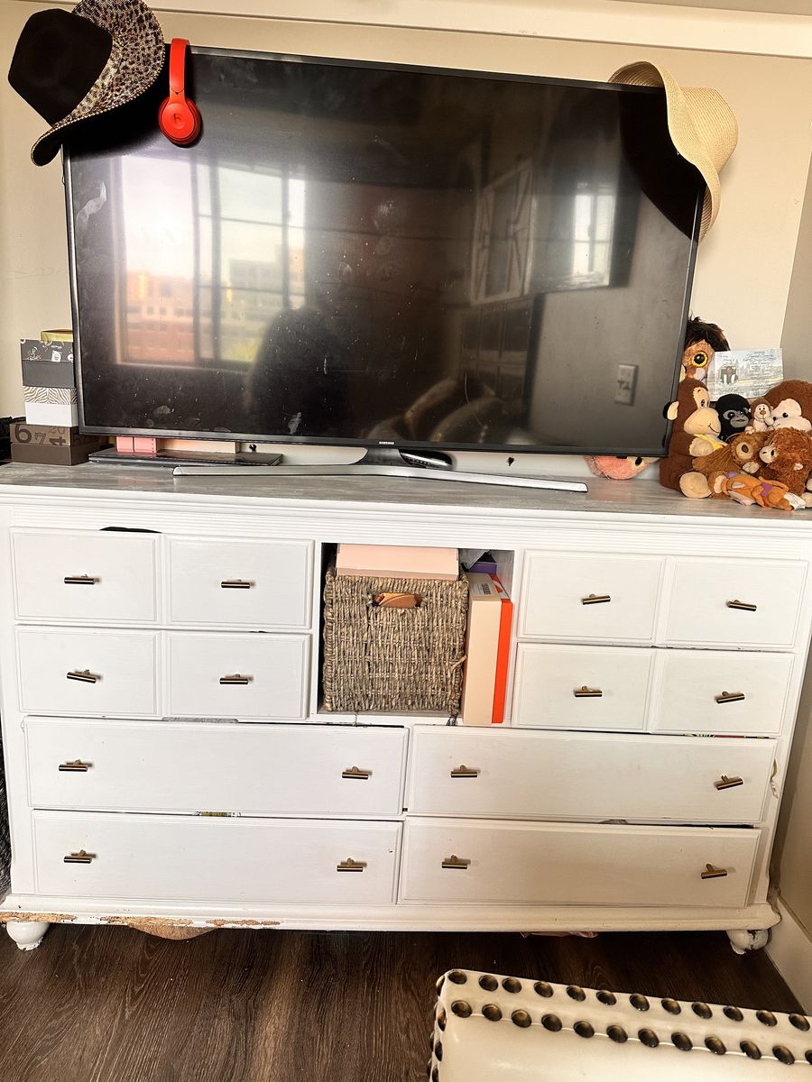 Dressers drawers storage organizer cabinets.   Needs paint catch up.