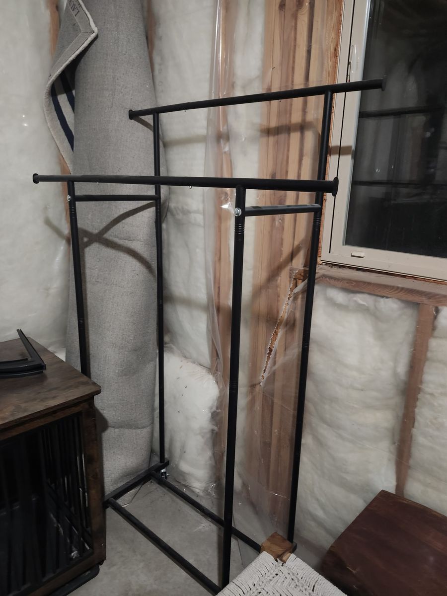 2 bar clothing rail - sturdy, on wheels