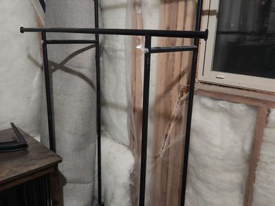2 bar clothing rail - sturdy, on wheels