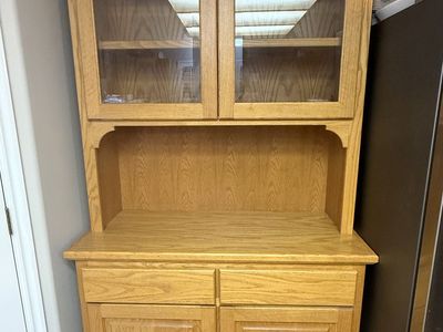 Solid Oak China Hutch / Honeymoon Hutch