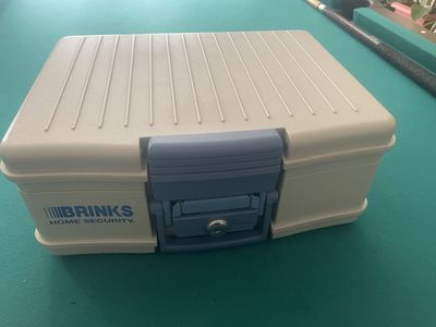 Brinks Home Security Fire Safe Chest - Key Lock, Portable Document Safe, Beige