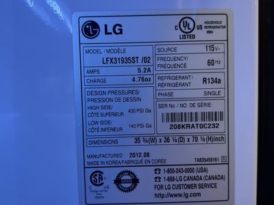 LG French Door Refrigerator with blast chiller