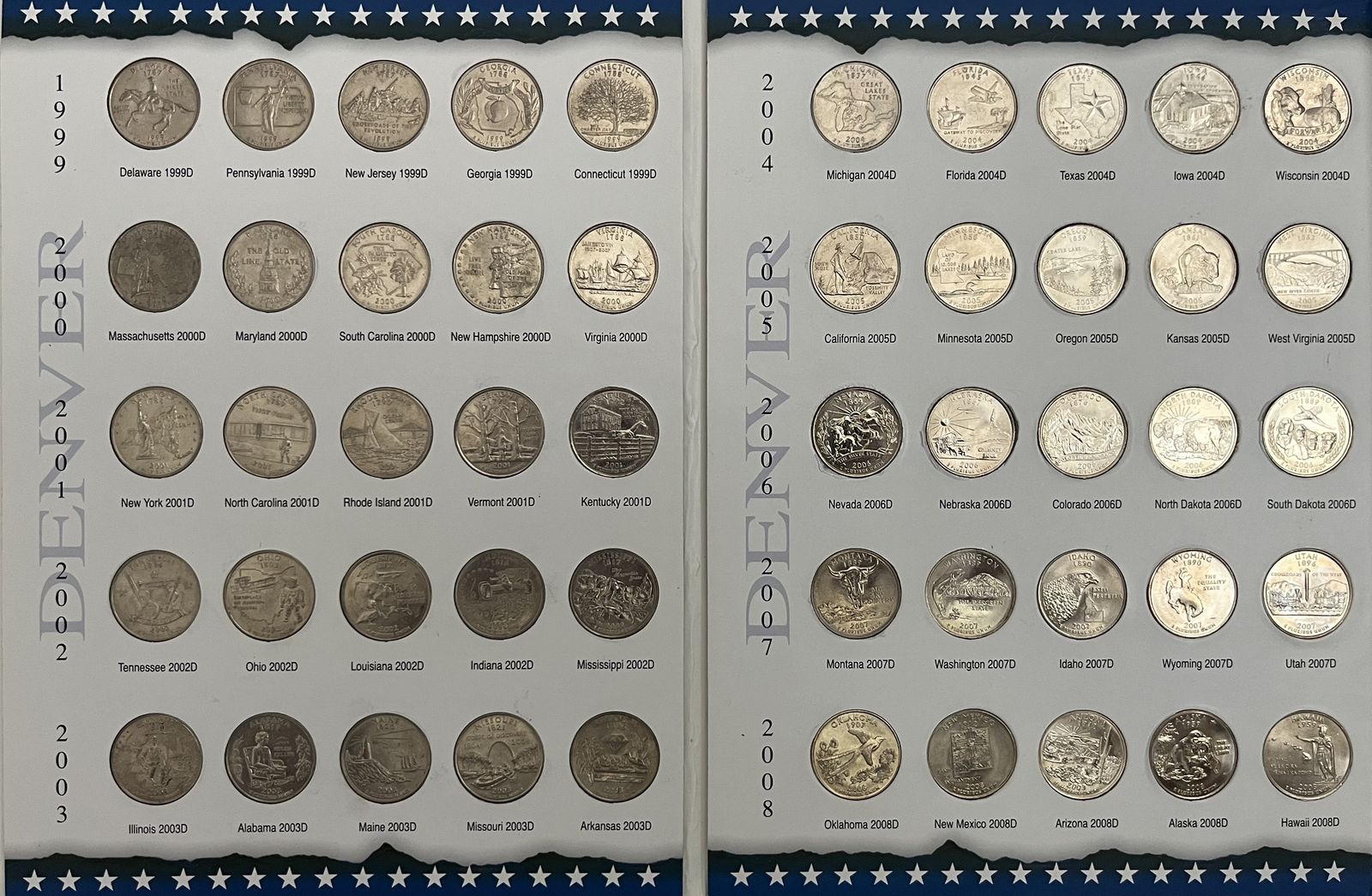 Coins - Quarters - US Mint 50 State Quarters (1999 - 2008) & District of Columbia & U.S. Territories Quarters (2009)