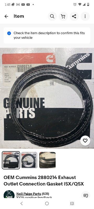 Cummins gasket