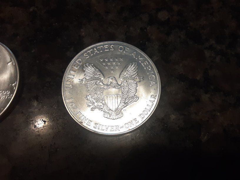 2 1994 American Silver Eagle 1 oz Fine Silver One Dollar Coin