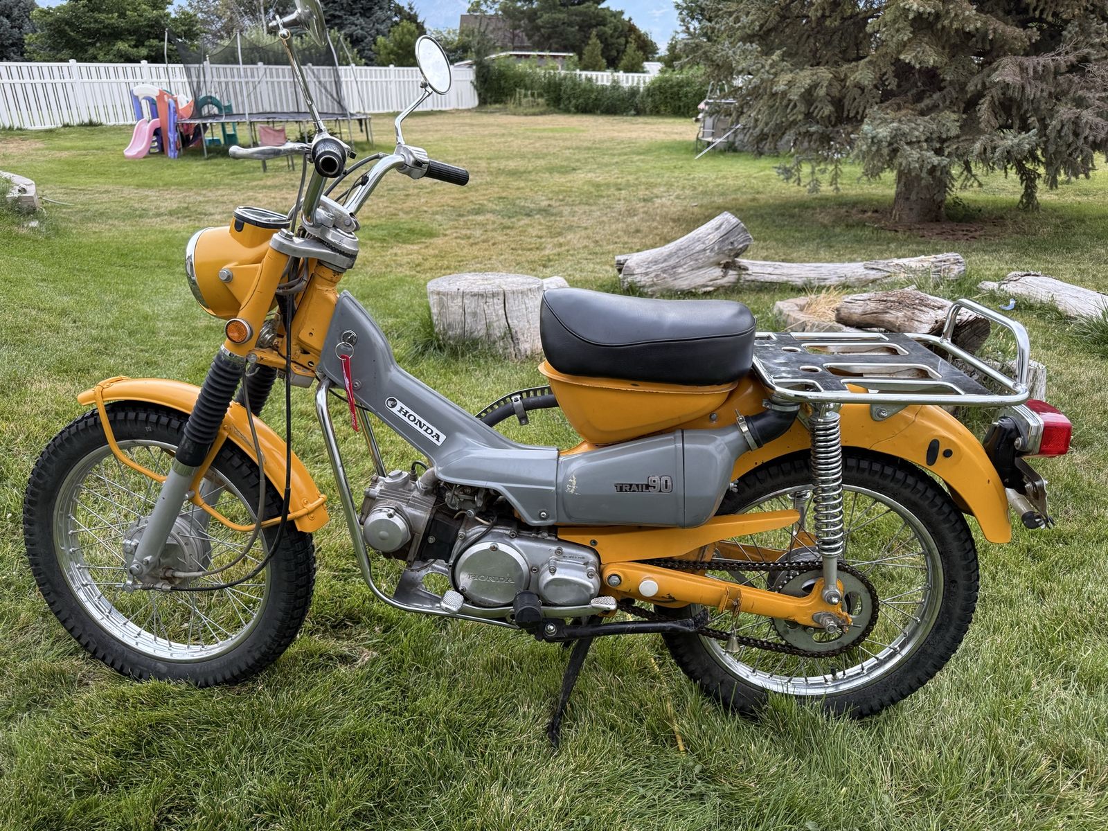 1971 Vintage Yellow Honda Trail 90 (CT90) Motorcycle + 2nd parts engine and other extras