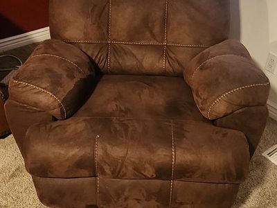 Suede rocker recliner