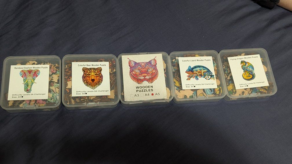 Colorful wooden puzzles
