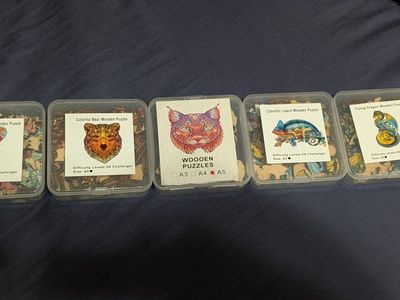 Colorful wooden puzzles