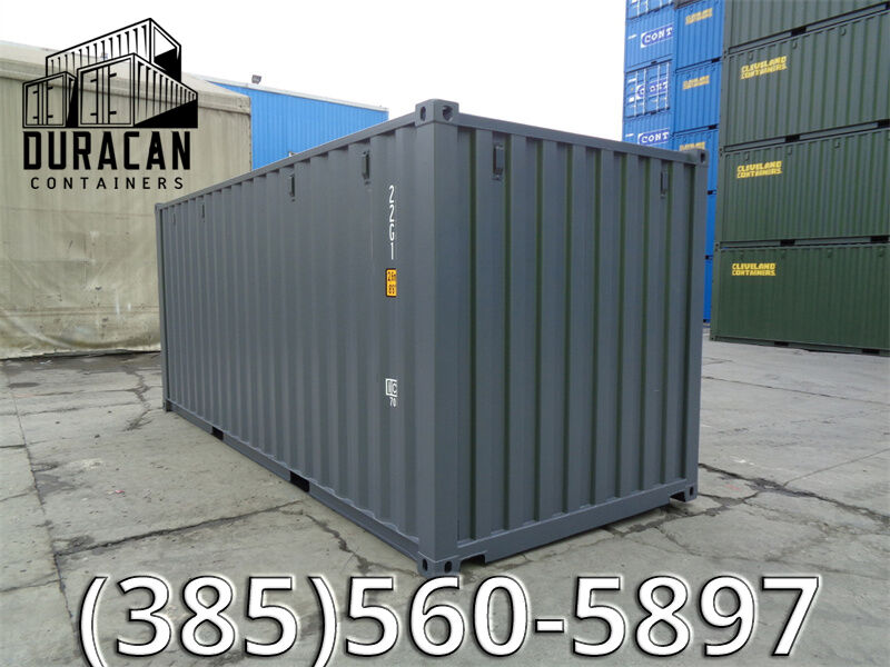 20' Storage Container, New, Single Trip Shipping Container, Conex Box, Dark Gray
