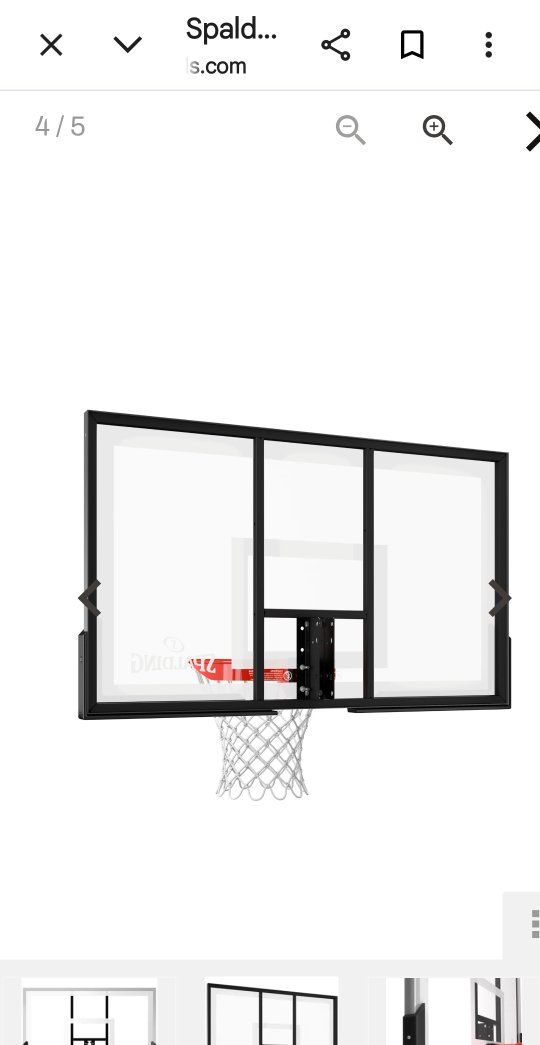 Spalding 60" SFG ALUM TRIM GLASS Basketball Hoop Backboard & Rim