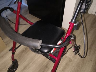 Red Mobility Rollator Walker with Seat and Storage