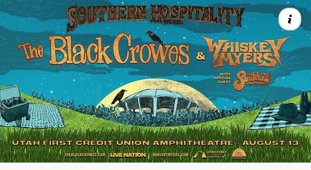 The Black Crowes & Whiskey Myers Concert Tickets - August 13 at Utah First Credit Union Amphitheatre