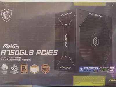 MSI MAG A750GL PCIE5 750W 80 PLUS Gold ATX 3.1 Ready Fully Modular Power Supply