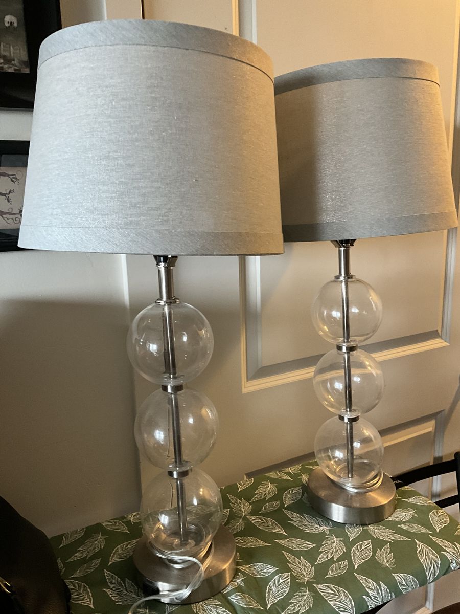 Beautiful Tall Glass Bubble Lamps (2)