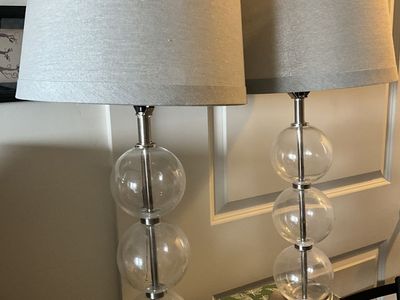 Beautiful Tall Glass Bubble Lamps (2)