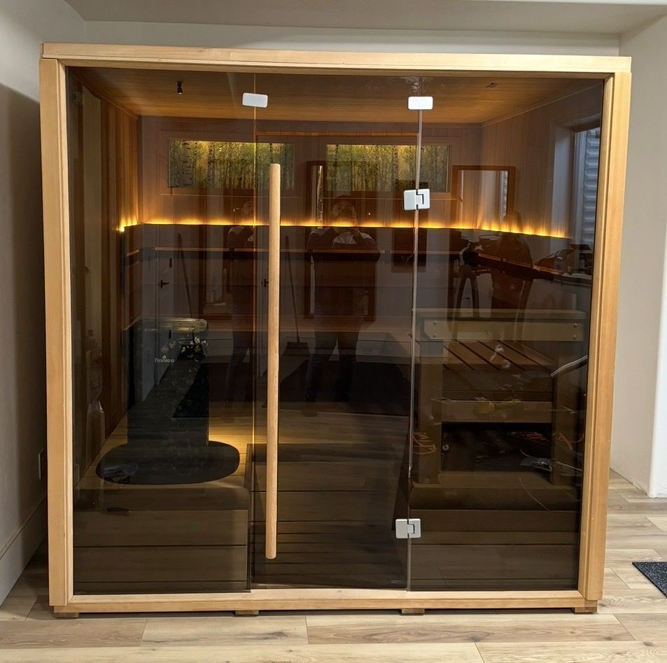 Finnleo deco Sauna Room with Heater & Digital Controls - Modern Home Spa Experience
