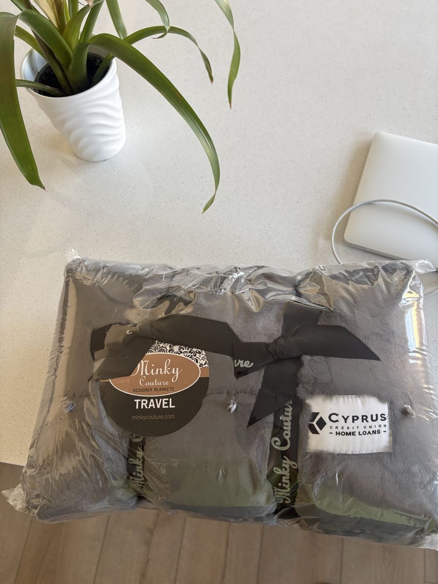 Grey Minky travel sized blanket