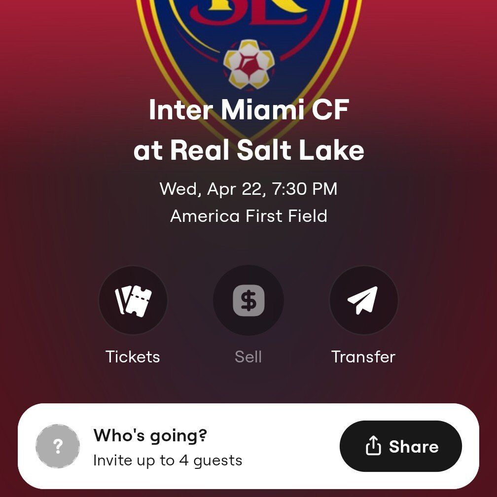 3rd row midfield RSL Inter Miami Messi Tickets