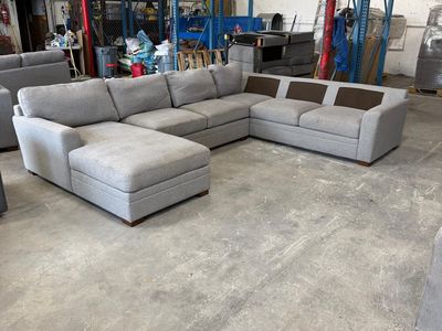 COSTCO THOMASVILLE LANGDON FABRIC SECTIONAL WITH CHAISE!!