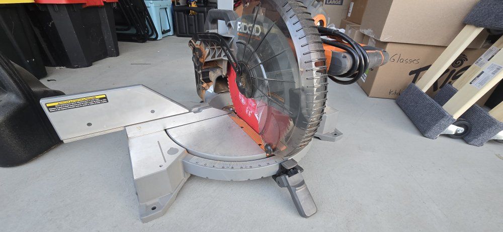 Rigid 15 Amp Corded 12 in. Dual Bevel Miter Saw with LED Cutline Indicator