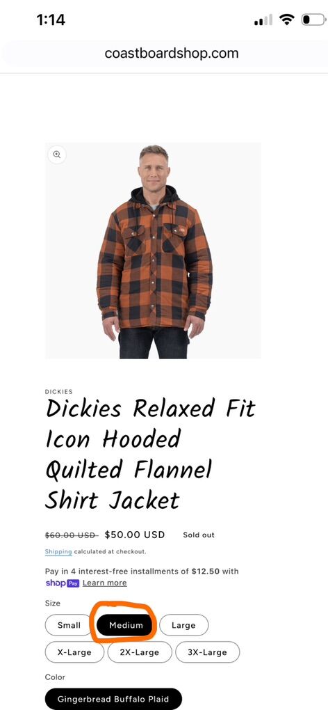 DICKIES quilted relax fit jacket NEW NO TAG ret$60