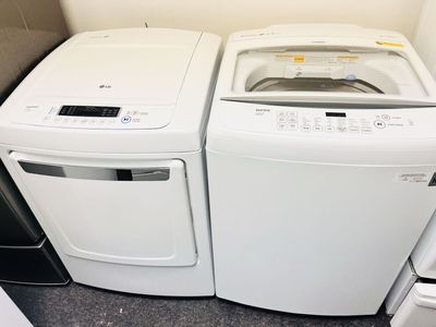 LG easy reach top load washer and dryer