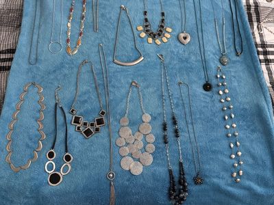 Large Lot of Assorted Necklaces - Various Styles & Materials, Some With Gemstone Accents