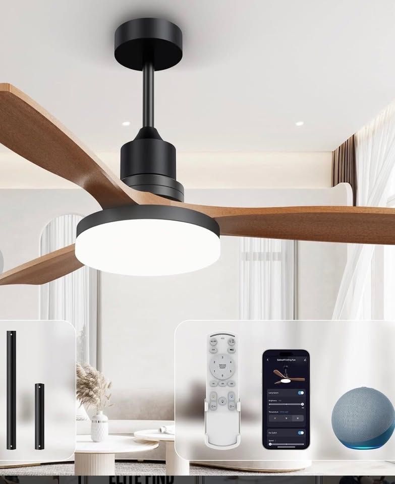 NEW 52" Smart Ceiling Fan with LED Light | Alexa Compatible | $80
