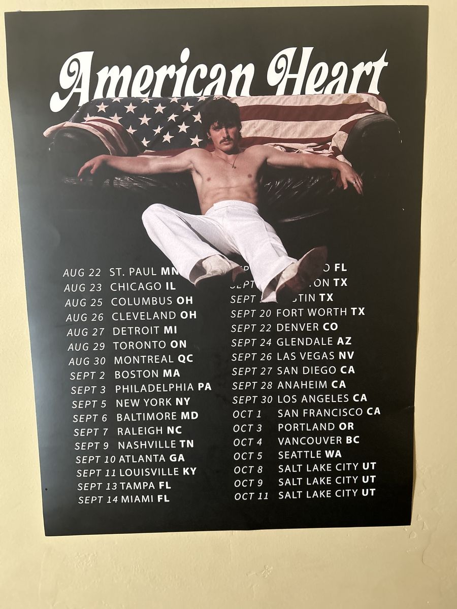 Benson Boone concert poster
