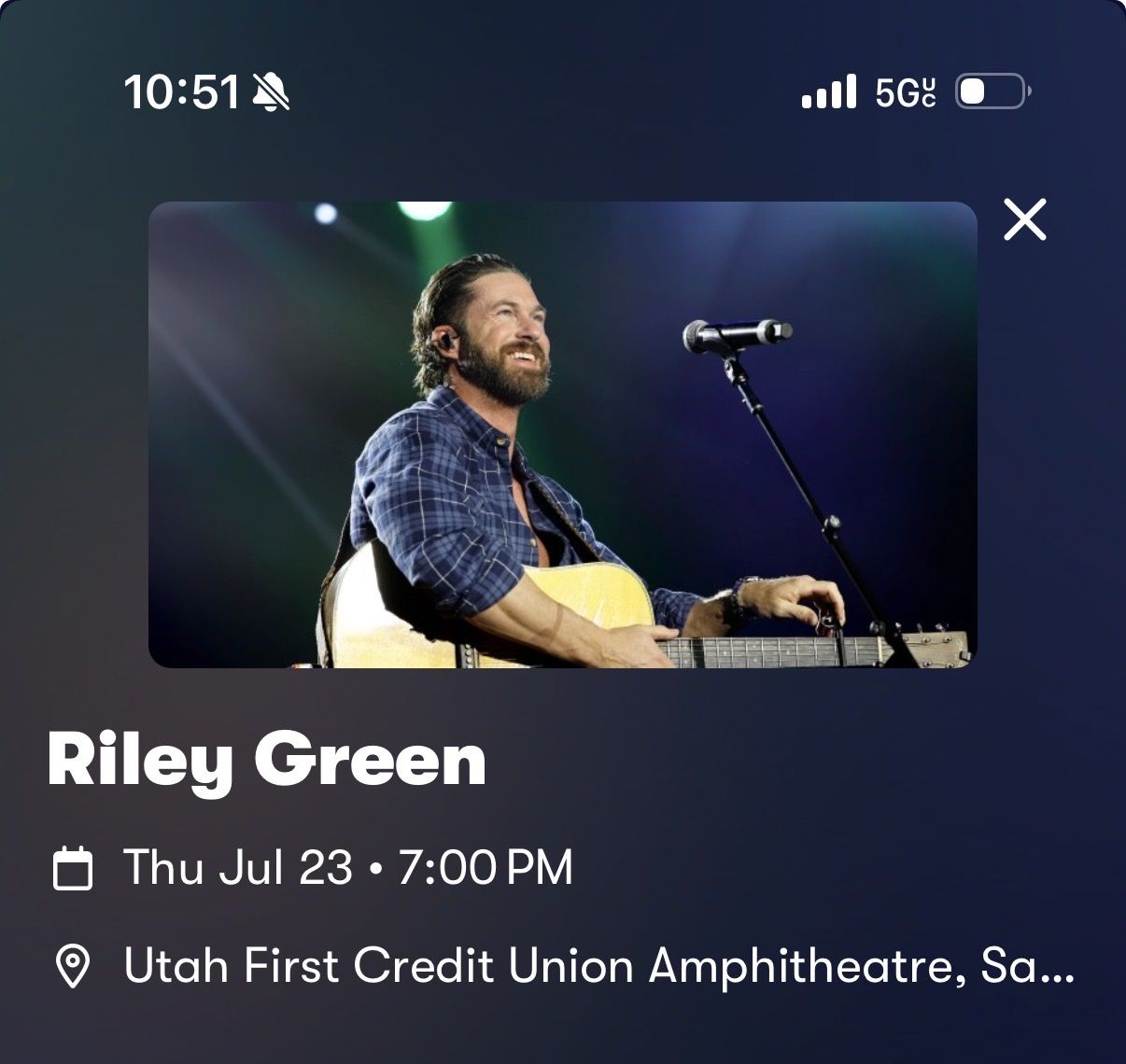Riley Green Concert Tickets - Utah First Credit Union Amphitheatre - Thu Jul 23, 7:00 PM