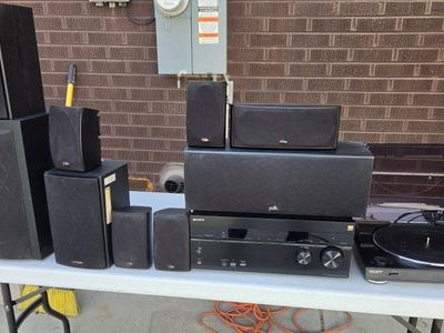 Sony STR-DN1070 Receiver & Polk Audio Speaker System w/ Turntable - 7.2 Home Theater