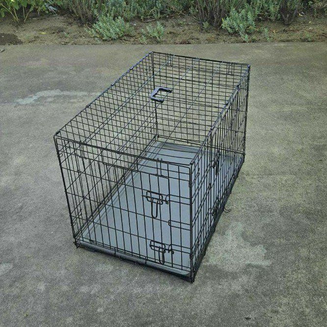 36" Large Dog Kennel Metal Cage Pet Crate Folds 2 Doors