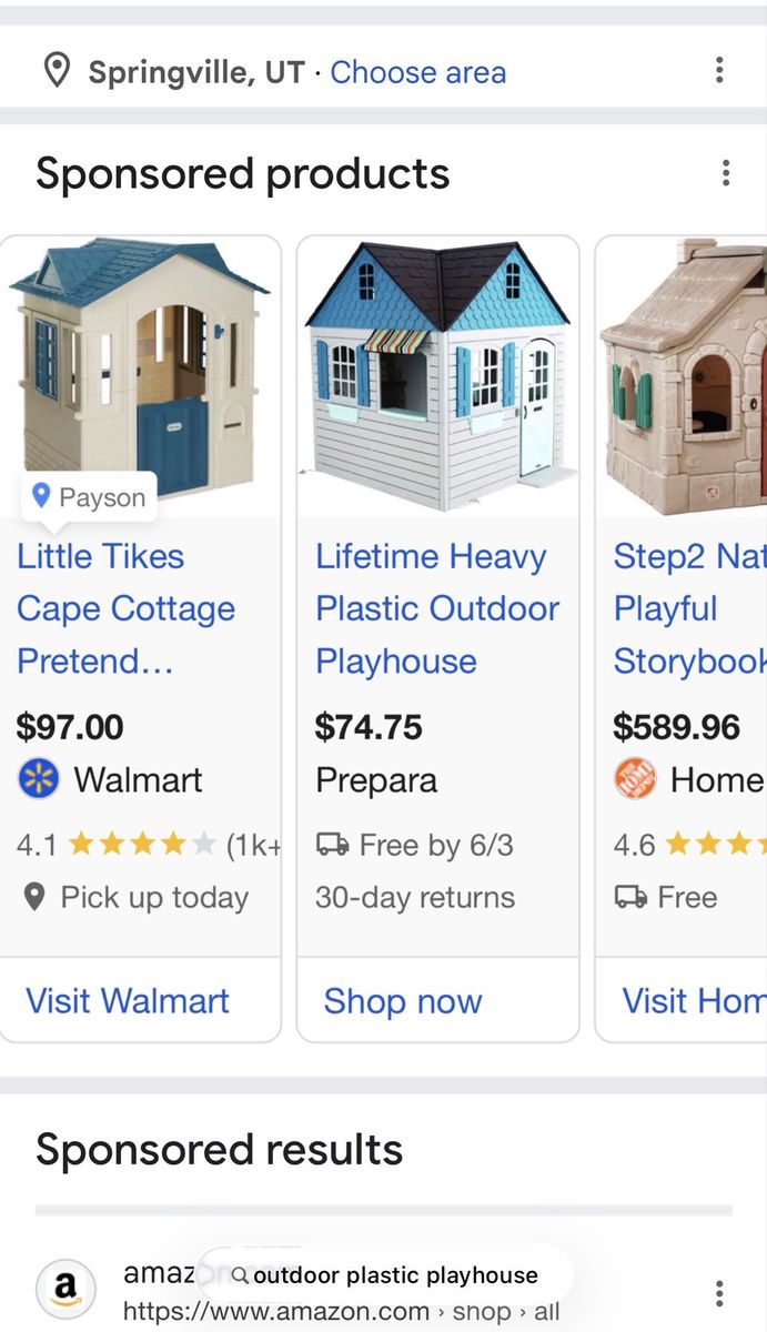 ISO Plastic Kids OutDoor Playhouse