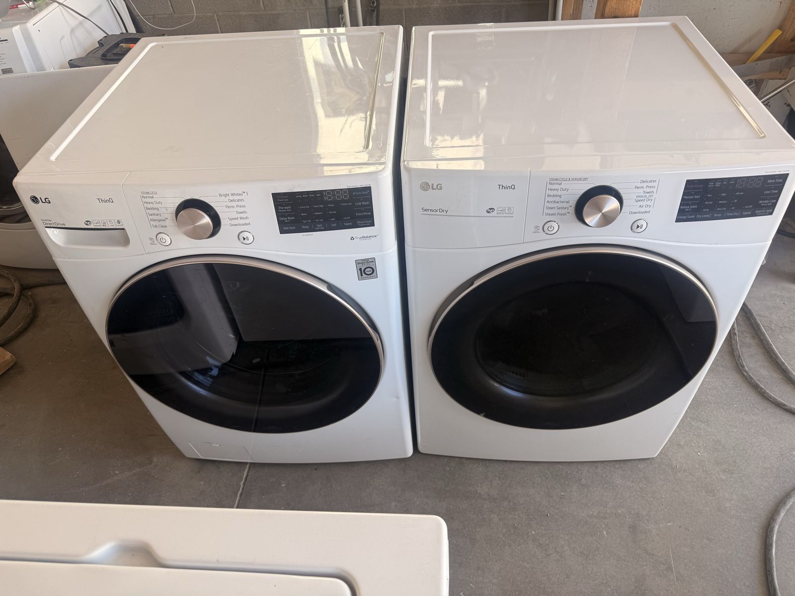 LG ThinQ White Front Load Washer and Electric Dryer Set - Smart, Steam, Sensor Dry
