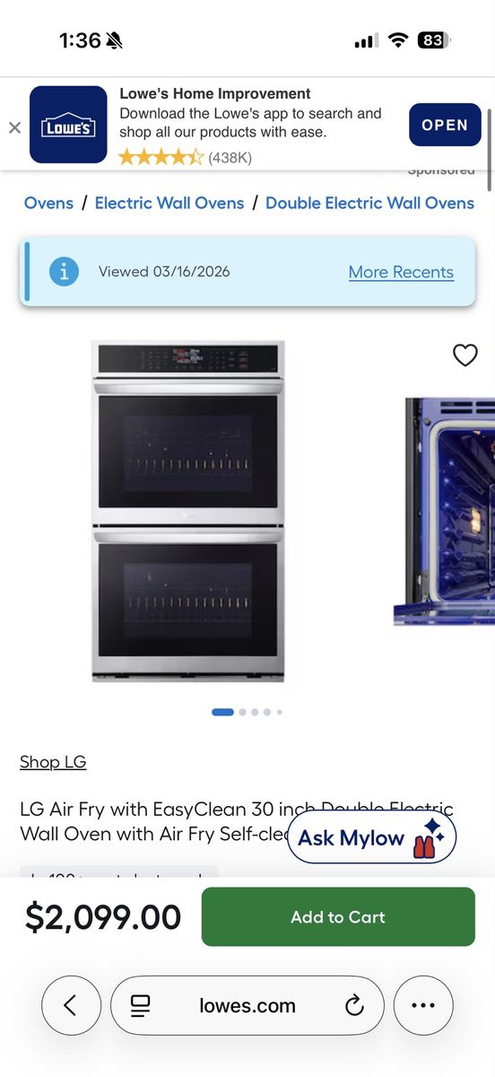 LG double wall oven air fryer