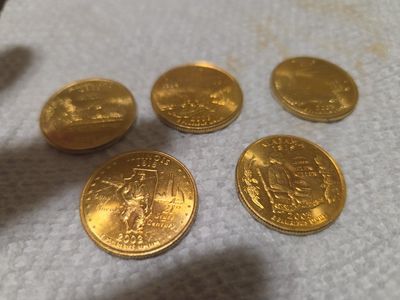 2003 Illinois & Alabama State Quarters Gold Plated (Set of 5) uncirclated