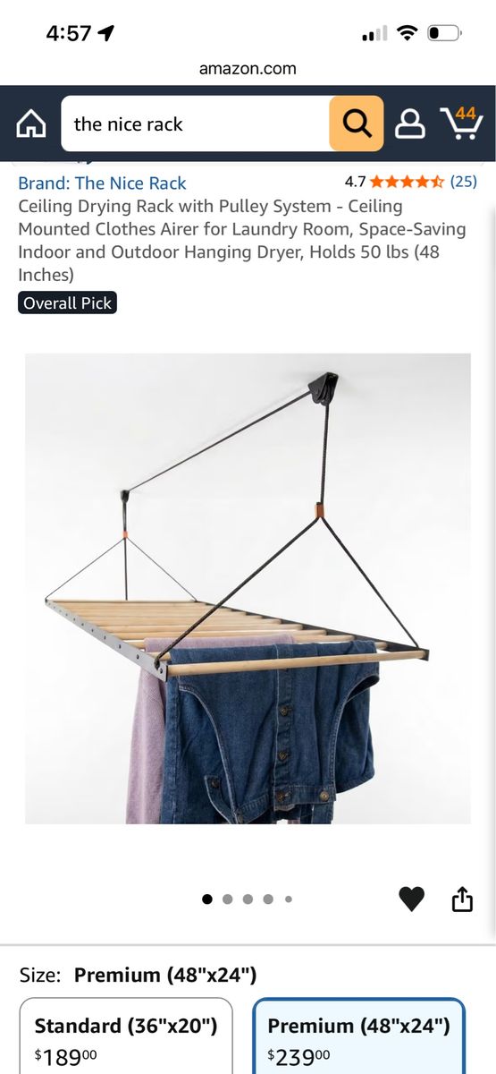 Premium ceiling hung laundry drying rack