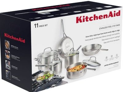 KitchenAid 11-Piece 3-Ply Base Stainless Steel Coo