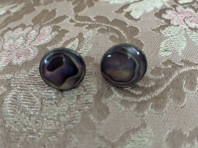 1930's Sterling Silver and Mother of Pearl Earrings - Vintage/Antique