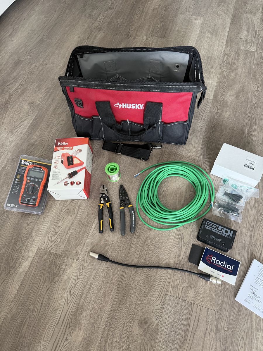 bag with tools and solder