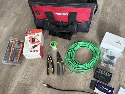 bag with tools and solder