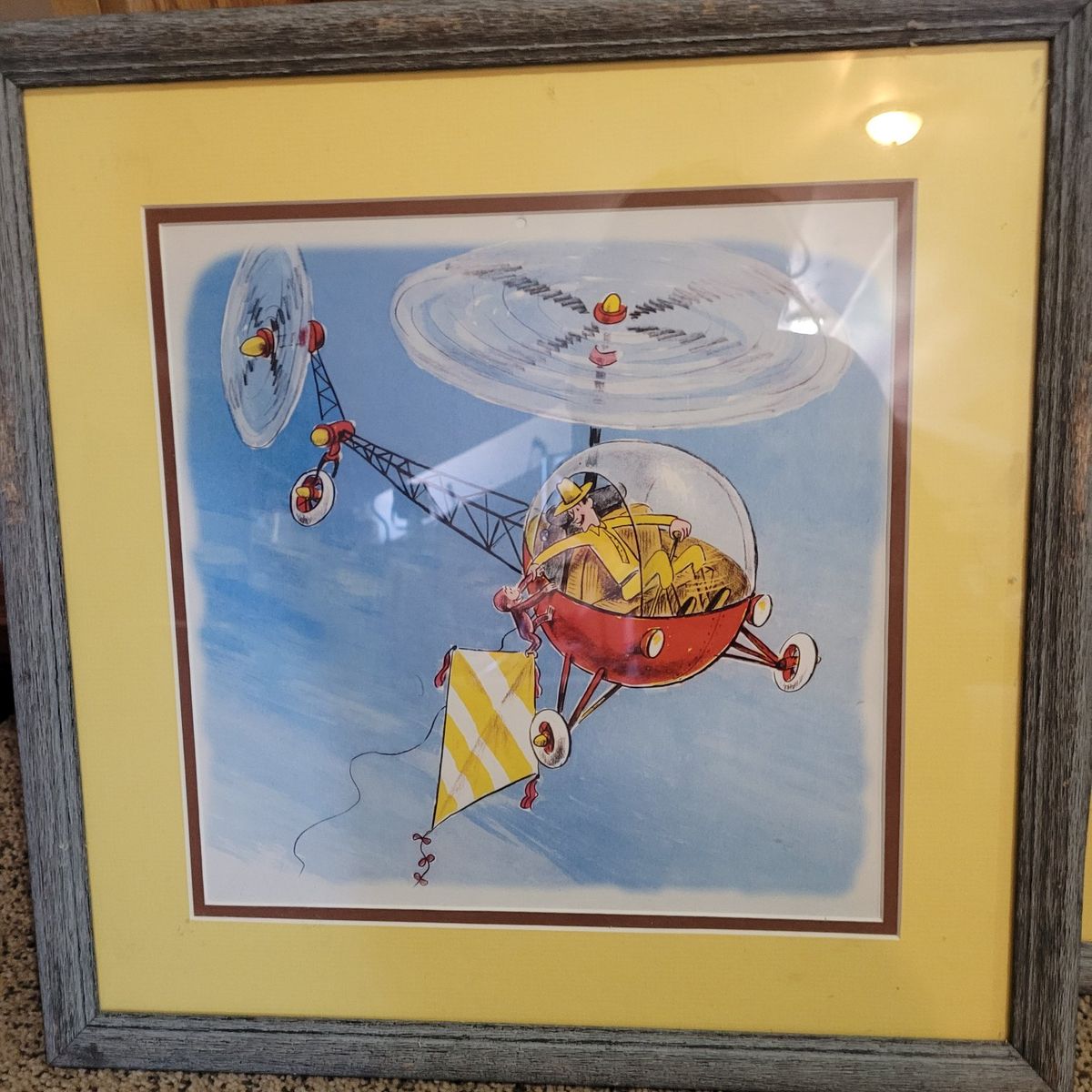Set of 3 Framed Curious George Storybook Art Prints - Nursery Wall Decor