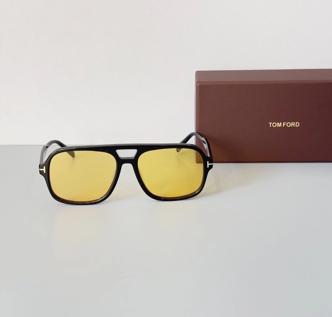 Tom Ford Falconer Sunglasses TF884 Black/Yellow 60-18-140mm With Case