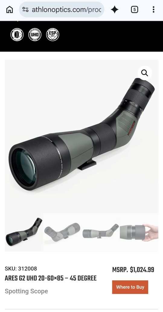 Athlon ARES G2 UHD Spotting Scope
