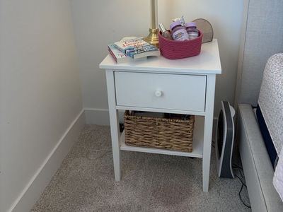 Two White IKEA Nightstands
